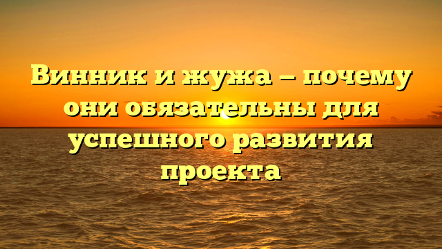 Винник и жужа — почему они обязательны для успешного развития проекта